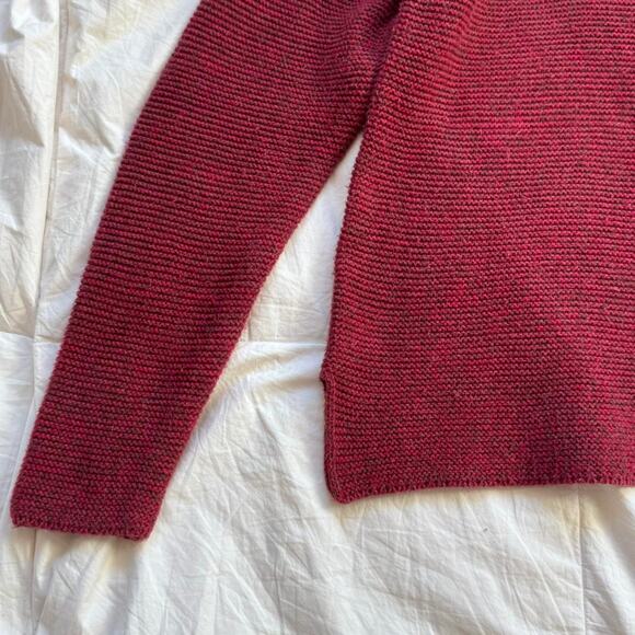 Sahalie red Marled chunky knit sweat sz L v-neck fairy grunge boho autumn - Picture 3 of 8